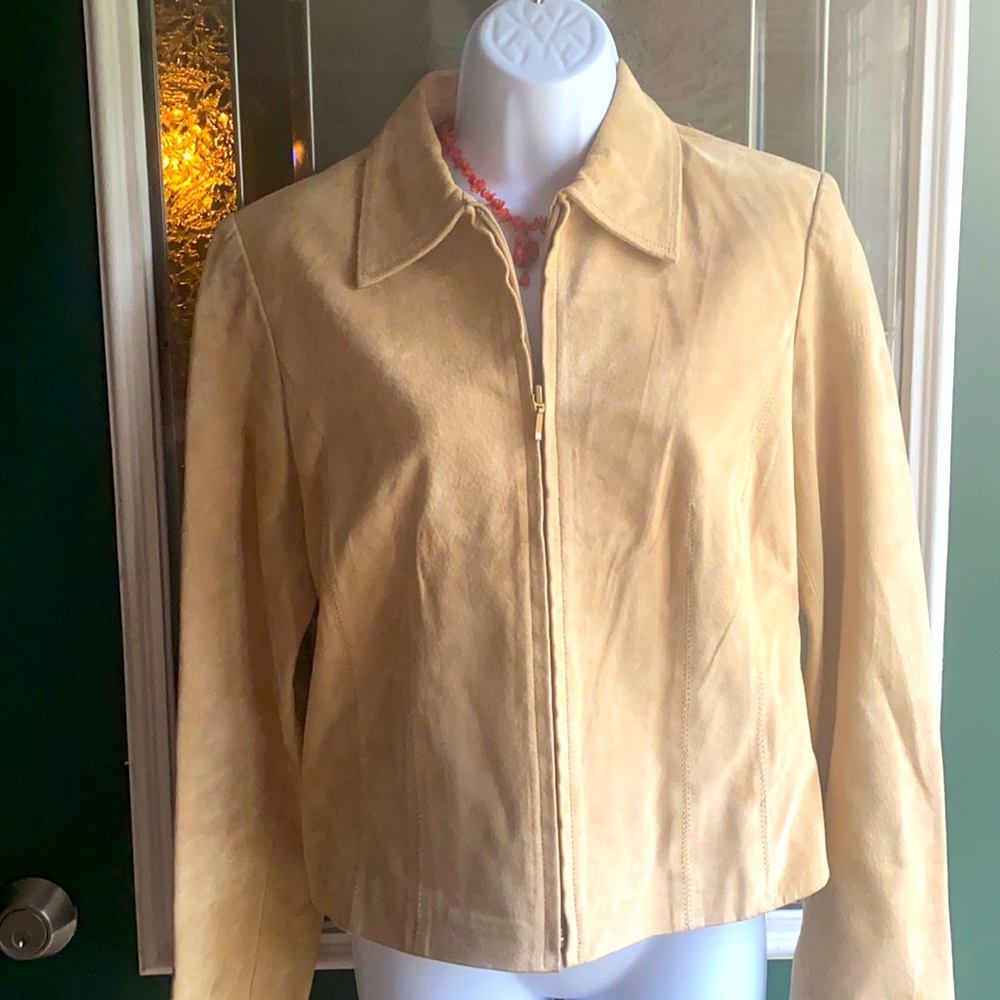 Tan suede leather jacket